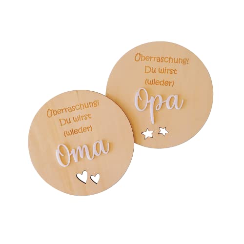 Großeltern Schwangerschaft Ankündigungsschild Geburt Überraschung für Werbung Großvater Oma wieder (ALEMAN Set Opa Oma/Oma Nochmal) Cover