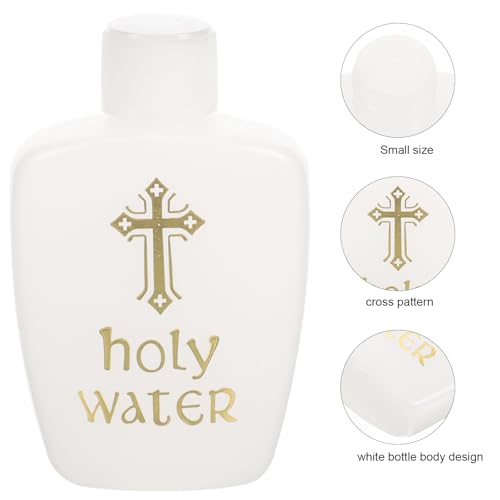 Miniatura 7 de Fomiyes Juego De 6 Botellas Vacías De Agua Bendita, Botellas De Agua Bendita, Botella De Agua Recargable, Color Blanco Con Logotipo De Bloqueo Dorado Para Bautismo Y Exorcismo 60 Ml