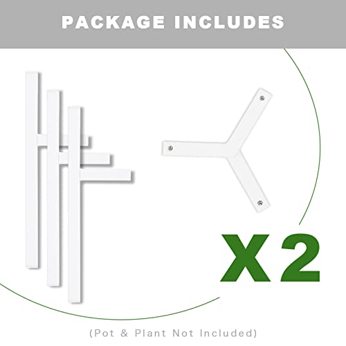 Iziddo Adjustable Plant Stand Pack Of 2, Metal Planter Stands Indoor Outdoor, Mid Century Modern Plant Holder, Fit 8 10 12 Inch Pots, White (Pot & Plant Not Included) #TOP6
