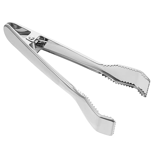 ULTECHNOVO Pinzas para Hielo Inoxidable con Dientes Antideslizantes Resistentes Calor Cómodo para Bar Buffet y Cocina