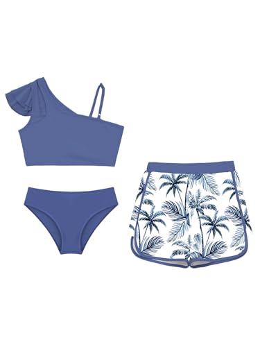 Kids Girls Bikini Tankini Swimsuit 3 Piece Swimwear Hawaii Beach Sport Bathing Suit3