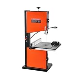 VEVOR Bandsäge, Schnittbreite 254 mm, Zweigang-Holzbandsäge mit 373-W-Motor (1/2 PS), Schnitthöhe 160 mm, 335x340 mm Gusseisentisch, mit 360°-Arbeitsleuchte, Gehrungsanschlag, Parallelanschlag