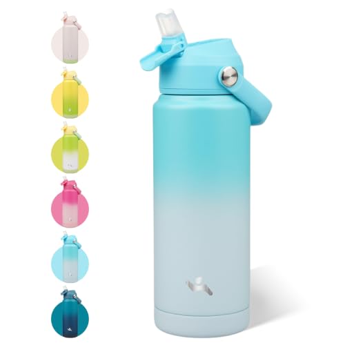 Image of Konokyo 24 oz Insulated Stainless Steel Sports Water Bottle with Straw Lid