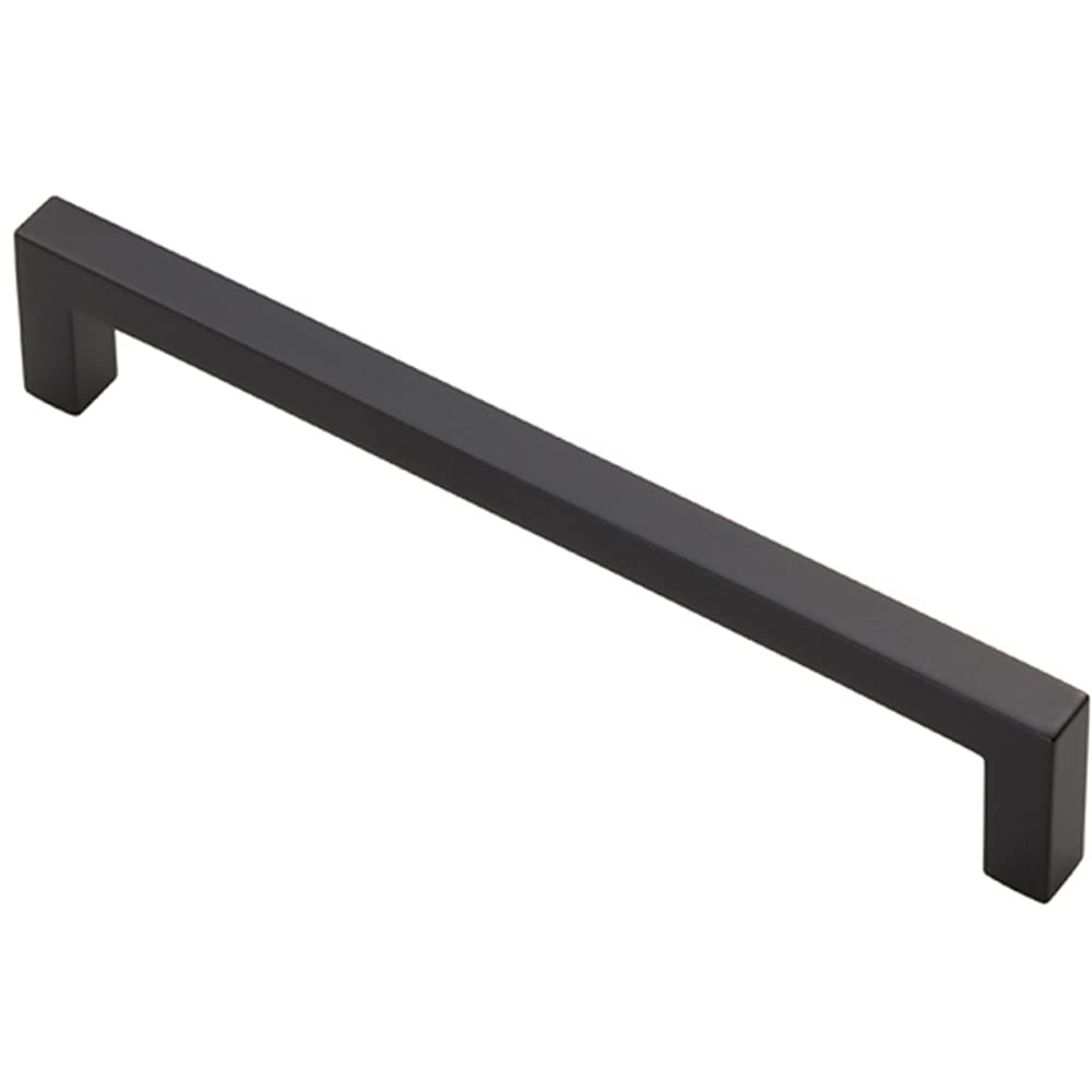 Square Block Pull Handle 170 X 10Mm 160Mm Fixing Centres Matt Black 5056492564495