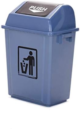 Trashcan Outdoor 20L Indoor/Outdoor Large Plastic Trash Can Rocking Cover Home Outdoor Office Commercial Bin Recycling Compost Bins Recycling (Color : Gray)