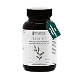 ESSENZ - Testo Vit 90 Kapseln - Natürliche Testo Vit Kapseln mit Ashwagandha-, Bockshornkleesamen-...