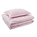 Amazon Basics Kid's 2 Piece Comforter and Pillow Sham Set, Soft, Easy Wash Microfiber, Twin, Light Pink, Solid