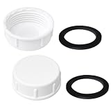 2er Set Abflussblindstopfen, 40mm Innengewinde, mit Gummidichtung, Weiß, für Küche Bad Waschküche