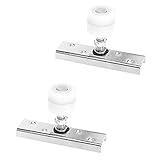 Cabilock Holz Tür Seite Roller Kit Tür Schiebe Rad Hause Holz Tür Roller Schiebetür Zubehör Für Home Tor Tür Silber 2Pcs