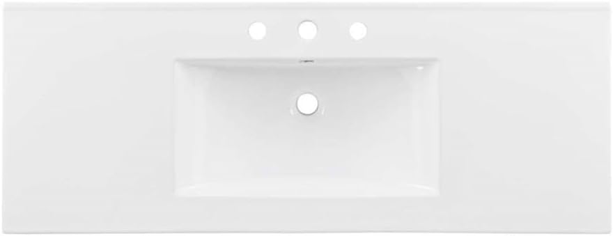 Pemberly Row 48" Single Sink Modern Wood Bathroom Vanity in Walnut/White