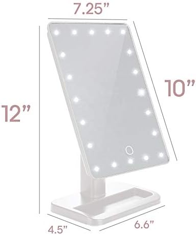Aduro Vanity Mirror Makeup Mirror With Lights And Wireless Speaker, U-Reflect Beauty LED Wireless Swivel Smart Home Audio Mirror With Tray (White)