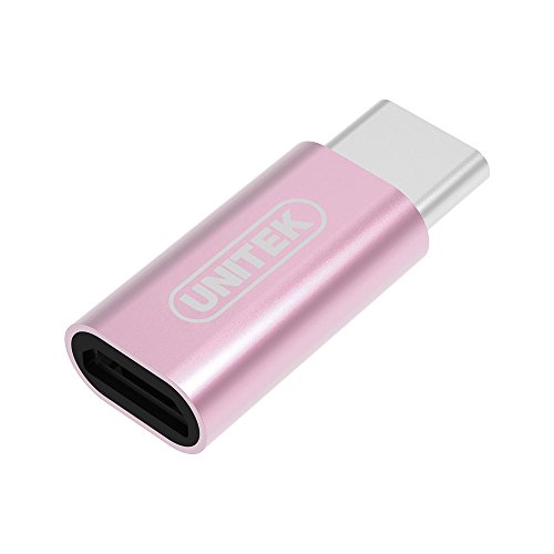 [Type C Adapter] UNITEK USB-C to Micro USB Adapter Type C Male to USB Micro B Female, Charge and Data Sync Converter Cable Connector for Nexus 5X, 6P, OnePlus 2, Lumia 950 XL (Rose Gold).