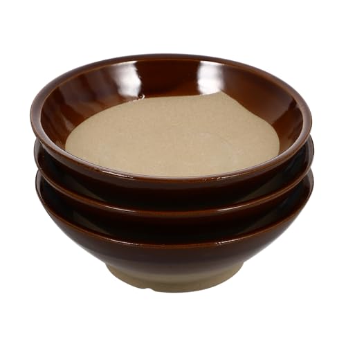 EPIGEIST 3 piezas Cuencos de Barro Clásicos para Vino y Sopa Capacidad Aislamiento Térmico y Antideslizante Aptos para Bebidas Calientes y Frías Cocina Familiar