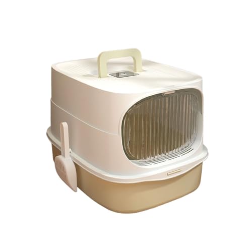 Arenero plástico cerrado grande con tapa para gatos miniatura 1