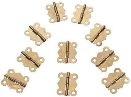 Antique Hinges,Bronze Decorative,Wooden Box Hinge,10Pcs Mini Iron Butterfly Hinges Cabinet Drawer Door Butt Hinge Butt Hinges
