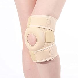 YUMIYU Knee Braces Knee Ice Pack Wrap Knee Compression Sleeve Knee Pain Fitness Knee Pads ACL & Arthritis Pain Relief Patella Gel Pads Men And Women -beige