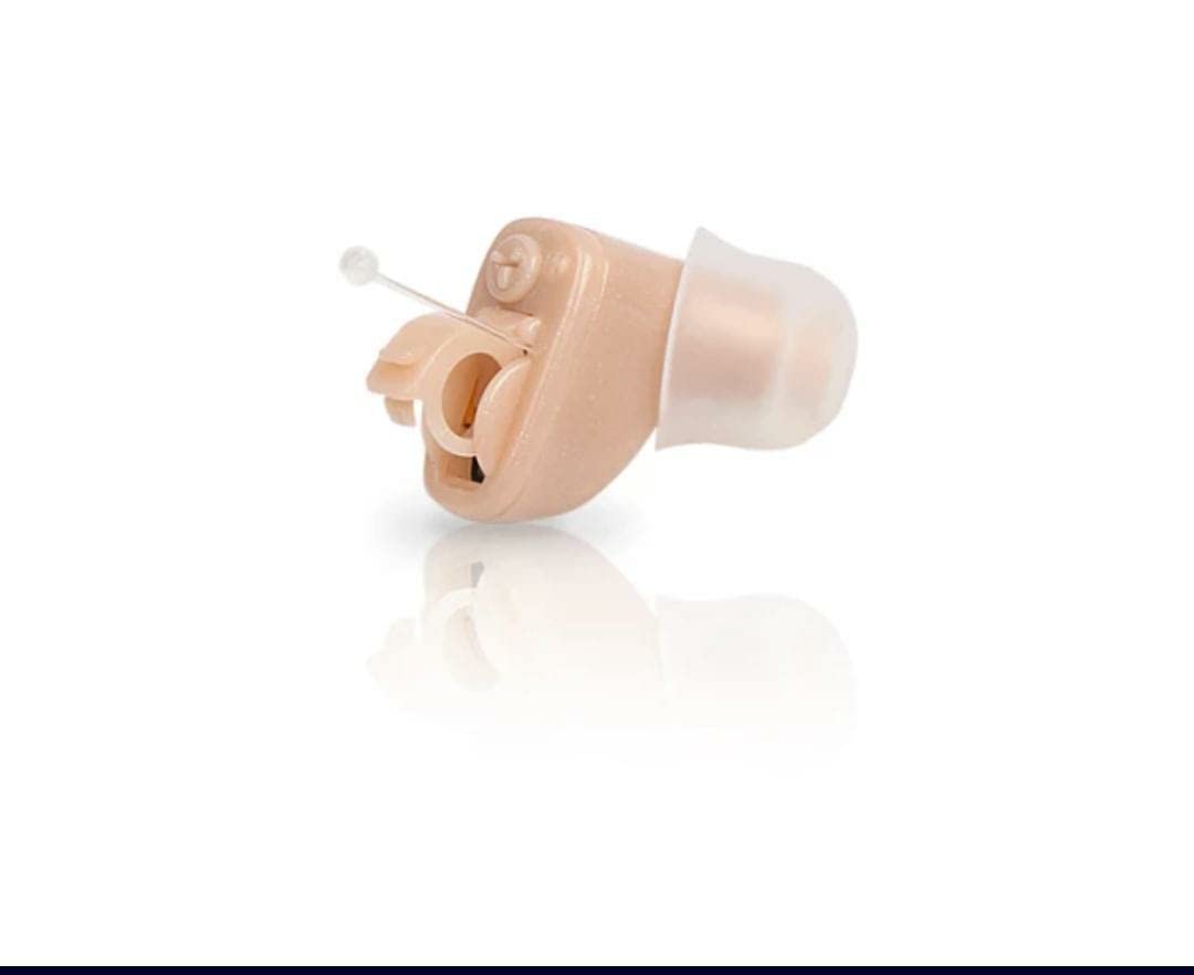 HP SOUNDPLUS hp 112 MINI HEARING AID SMALLEST CIC HEARING AID (LEFT HEAR). 6 GERMAN BATTERIES FREE