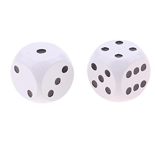 Dados de Madera de Seis Caras con Material Resistente Blanco 2