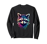 Photo Gallery raccoon con cuffie colorato retro music lover felpa Photo Gallery raccoon con cuffie colorato retro music lover felpa