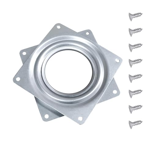 YOYEAH 1 placa giratoria de 4 pulgadas – Rodamiento giratorio con rodamiento de bolas de presión – plataforma estable para mesa giratoria, TV, mesa de comedor y más