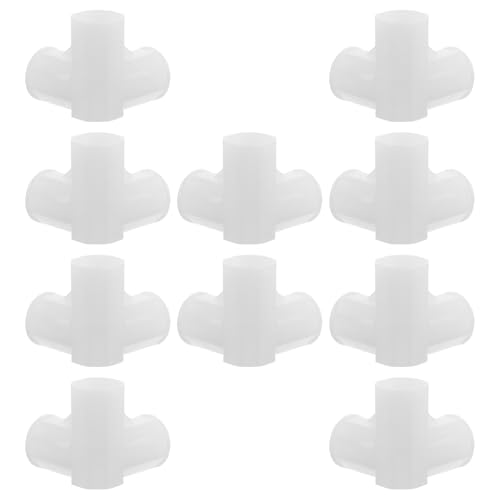 SEWACC Giunto di collegamento per asta dell'armadio da 10 pezzi: kit modulare di connettori per mobili a 3 vie in plastica per armadio, scarpiera, mobiletto - Angolo di montaggio per ferramenta