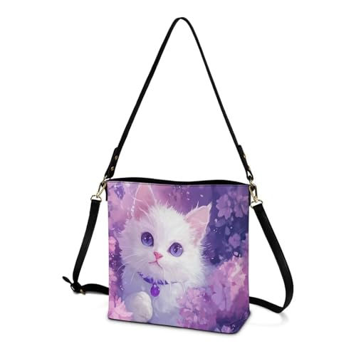 Image of HUGS IDEA Boho Bags for Women Leather Handbag Shoulder Bucket Crossbody Purse