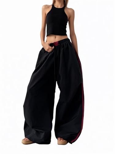 CUTEGAL Y2k Parachute Pants Vintage Drawstring Elastic Waist Pant Oversized Summer Streetwear Unisex4