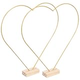 GETAJGHSD Anillos de Metal en Forma de Corazón y Luna 30 CM Base de Madera para Marcos Multifunción y Decoración de Atrapasueños en Bodas y Escritorios