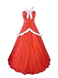 Titulow Mage Mirajane Strauss Ball Gown Dress Outfit Cosplay Costume (Female XL) Red