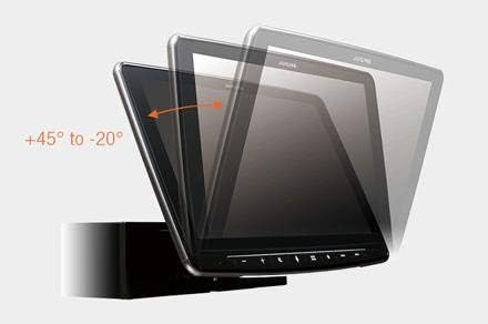 Diagram showing the Alpine iLX-F903D display adjustable by +/- 3 cm vertically and 20 mm horizontally.