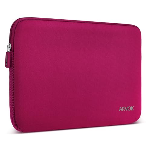 Arvok 13 13,3 14 Pouces Housse pour Ordinateur Portable en Néoprène Pochette Sacoche pour Chromebook Ultrabook Netbook Tablette (Vin Rouge)