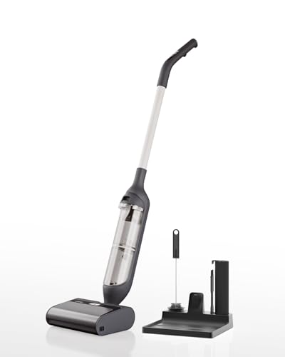 HIZERO F300 Cordless Hard Floor Cleaner, All-in-One Wet Dry Mop with No-Suction Tech, Real-Time Self-Cleaning & Triple Waste Separation, 60-Min Runtime, Quiet & Lightweight, Safe for Kids & Pets
