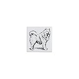 Fabulous Carreau Ceramique Décoratif - Chow Chow Chien de Race Poil Long Dessin Mignon - 4,5 x 4,5 cm