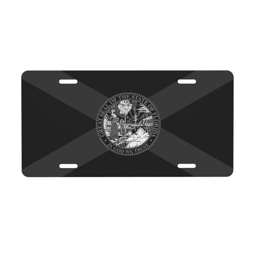 Florida State Flag License Plate - Premium Black Aluminum 12x6 Weather Resistant Sunshine State Pride FL Patriotic Car Decor Gift - Flat Print