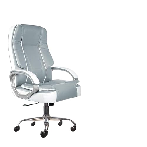 High Back Leatherette Executive Office Chair with Cushion, Armrest & Adjustable Height | Comfortable Swivel Boss Chair for Doctor,Manager,Office(Grey & White) High Back Leatherette Executive Office Chair with Cushion, Armrest & Adjustable Height | Comfortable Swivel Boss Chair for Doctor,Manager,Office(Grey & White)