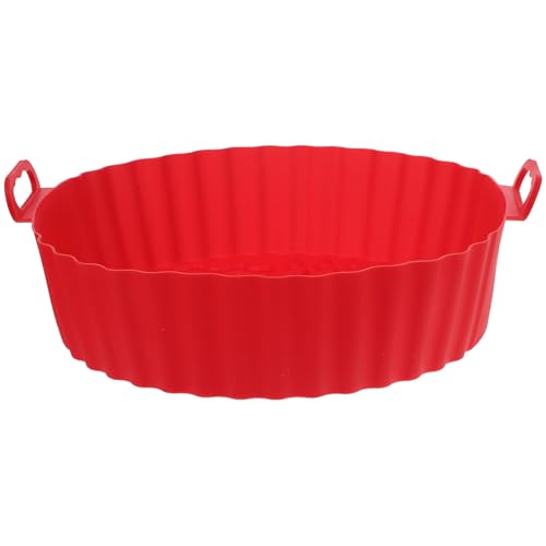 Veemoon Tapis de Cuisson en Silicone Rouge Résistant à Haute Température pour Friteuse à Air Chaud Réutilisable Antidérapant Compatible Four et Micro-Ondes Protection Panier Cuisson