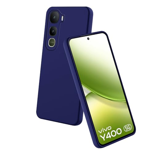 Image of Back Cover for Vivo Y400 5G / Y400 4G | Full Camera Protection | Premium Liquid Silicon Case | Flexible Bumper Case for Vivo Y400 5G / Y400 4G (Dark Blue)