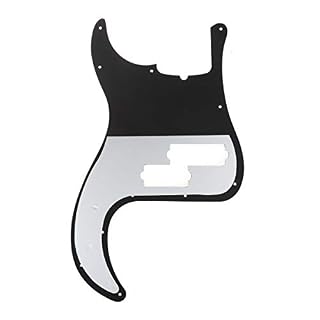 Musiclily Pro 5 Cordes 13 Trous P Bass Pickguard Contemporain pour Fender Precision Bass American, 3Plis Noir - Les Beatles, Paul McCartney, John Lennon, RIngo Starr, George Harrison Musiclily Pro 5 Cordes 13 Trous P Bass Pickguard Contemporain pour Fender Precision Bass American, 3Plis Noir – Image 2