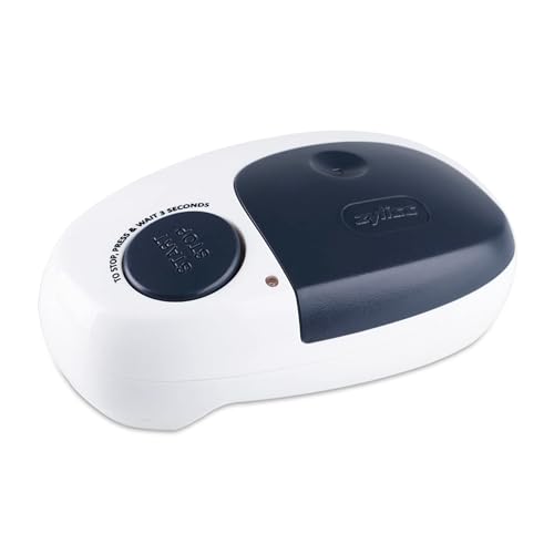 Zyliss EasiCan Electric Can Opener – One-Touch Automatic Tin Opener with Magnet for Safe Lid Removal – Compact, Hands-Free Design for All Can Sizes – Battery Operated, Easy to Use and Store
