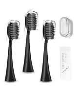OAZSWGG Compatible Heads for Ordo Sonic+ Electric Toothbrush, Deep Clean Bristles, Gentle Gum Care, Helps Remove Plaque, 3 Pack + Bonus Floss & Stand,Black