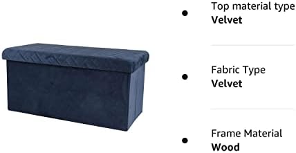 Fornord Ottoman Large Pouffe Storage Box & Seat up to 120kg Velvet Blue