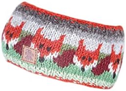 Women Wool Ear Warmer Headband Fleece Lined Handknitted Puffin Multicoloured One-Size Handmade Pachamama Fair Trade
