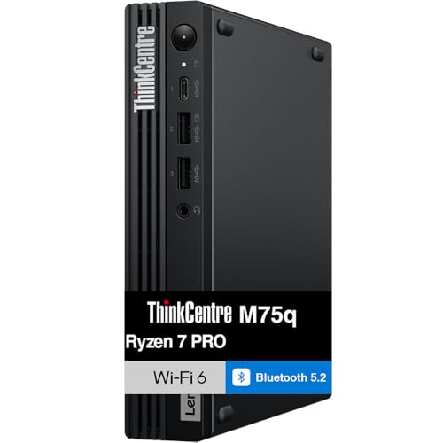 Image of ME2 Customized Lenovo ThinkCentre M75q Gen 5 Tiny Desktop AMD Ryzen 7 PRO | 16GB, 32GB, 64GB RAM, 512GB, 1TB, 2TB SSD, AMD Radeon 780M, WiFi 6+BT, Display Port, RJ-45, Win11Pro Includes KB & Mouse