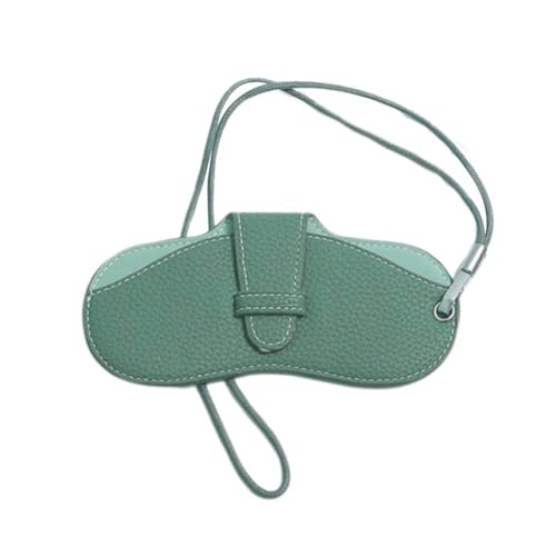 Image of FASHIXD Glasses Case Portable Travel Sunglass Case with Lanyard Eyeglass Pouch Bag Sunglass Holder for Purse For Women Men (Classic-Green)