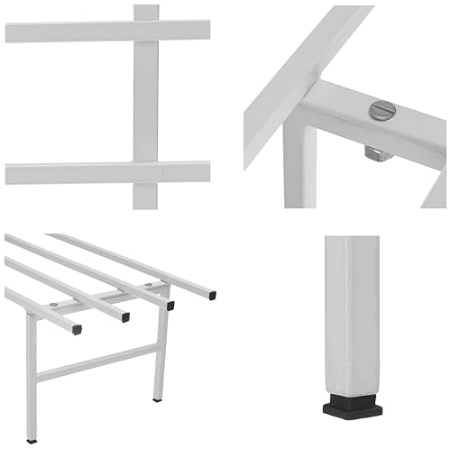 Image of Amazon Brand - Solimo Folding Metal Plant Stand (Pack of 2, White) - Heavy-Duty, 50 kg /Shelf Load Capacity, 22.5 x 79 x 18 cm, Indoor & Outdoor Use