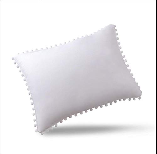 Funda de almohada decorada con bolas para solucionar camas aburridas un par blanco 3