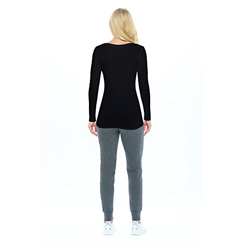 Natural Uniforms Women'S Long Sleeve Extra Wide Scoop-Neck T-Shirt Under Scrub thumb #2