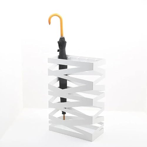 CJHFR472SG Umbrella Rack Entrance White Courtyard Umbrella Rack Iron Stand Storage Office(White)