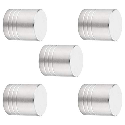 SOTECH 5 Stück Möbelknöpfe BRISTOL Ø 15 mm Höhe 20 mm Edelstahl gebürstet Griff Schrankgriff