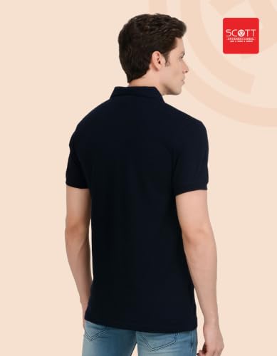 Image of Scott International Men's Cotton Polo T-Shirt | Six Degrees Soft & Breathable Collared T-Shirt | Half Sleeve Regular Fit Casual Wear | Comfortable Everyday Polo T-Shirt for Men